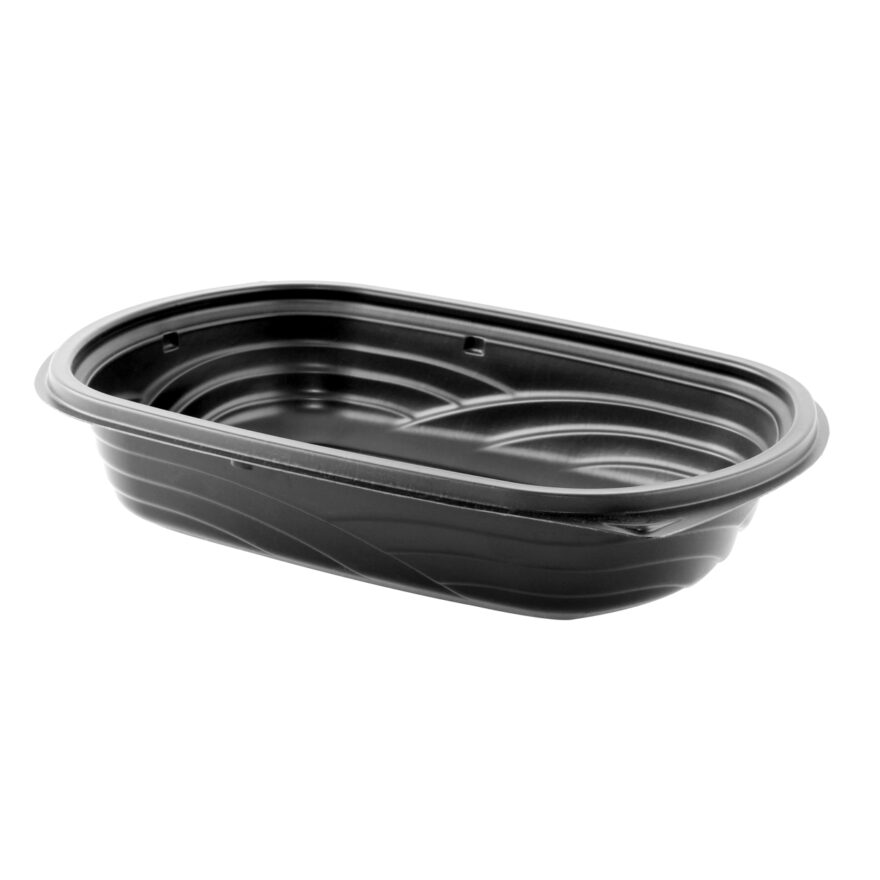 9″ x 6″ Container 24 oz Microwavable 1-Comp. Black Base